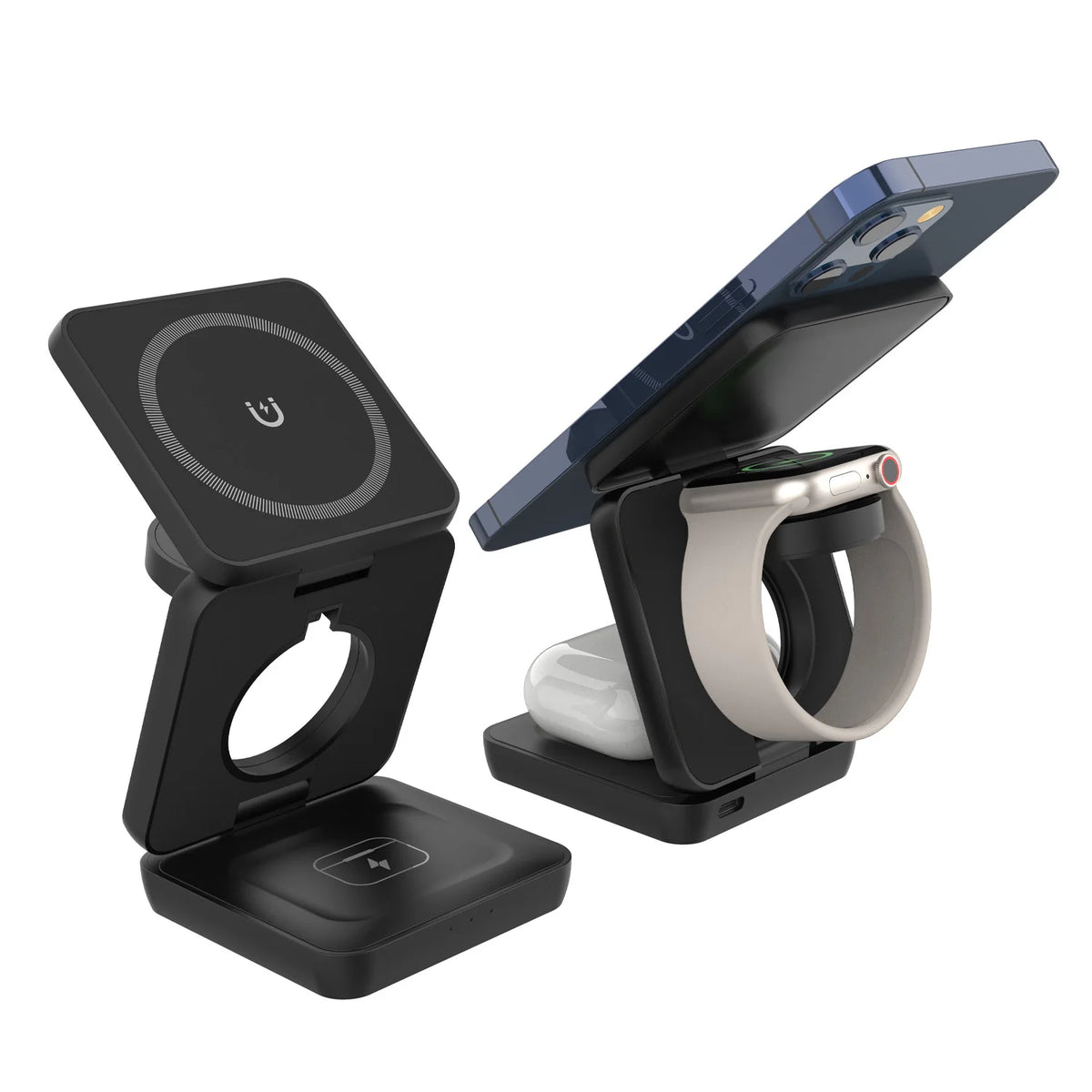 Estación De Carga Inalámbrica 3 En 1 Plegable – Móvil, Reloj Y Auriculares